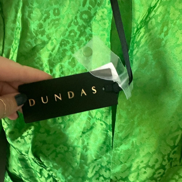 DUNDAS new with tags Green Silk Blend Dress 42 - Picture 9 of 12